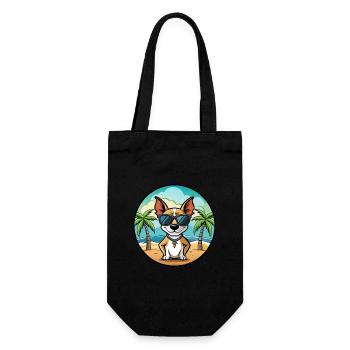 Decker Rat Terrier Lunettes de soleil de dessin animé de race de chien - Sac à bouteille - noir - Devant