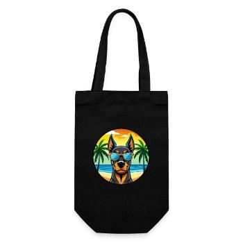 Doberman Pinscher Chien Race Dessin Animé Lunettes De Soleil Plage - Sac à bouteille - noir - Devant