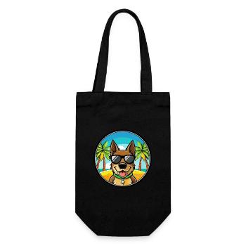 Deutsche Bracke Hunderasse Cartoon Sonnenbrille Strand - Geschenkbeutel für Flaschen - Schwarz - Vorne