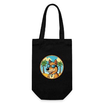 Friesischer Vorstehhund Rasse Cartoon Sonnenbrille Strand - Geschenkbeutel für Flaschen - Schwarz - Vorne