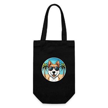 Foxterrier Smooth Dog Rasse Cartoon Sonnenbrille - Geschenkbeutel für Flaschen - Schwarz - Vorne