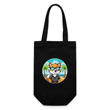 English Foxhound Dog Breed Cartoon Sunglass Beach - Gift Bag for Bottles - black - Front