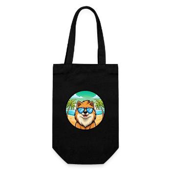 Eurasier Hund Rasse Cartoon Sonnenbrille Strand - Geschenkbeutel für Flaschen - Schwarz - Vorne
