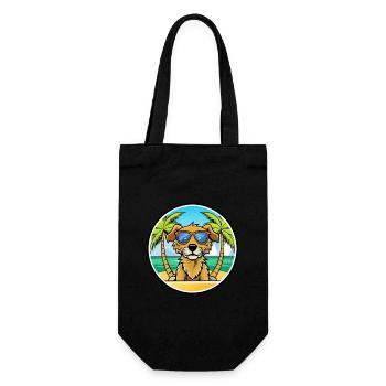Fauve De Bretagne Dog Breed Cartoon Sunglass Beach - Gift Bag for Bottles - black - Front