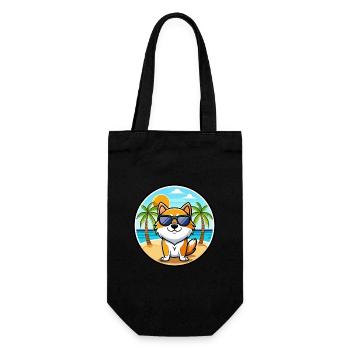 Hokkaido Dog Breed Cartoon Sunglasses Beach - Gift Bag for Bottles - black - Front