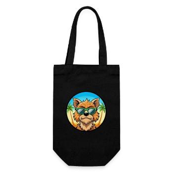 Griffon Bruxellois Lunettes de soleil de dessin animé de race de chien - Sac à bouteille - noir - Devant