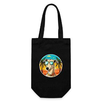 Greyhound Chien Race Dessin Animé Lunettes De Soleil Plage - Sac à bouteille - noir - Devant