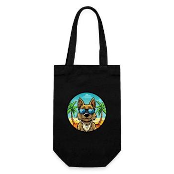 Karst Schäferhund Hunderasse Cartoon Sonnenbrille Strand - Geschenkbeutel für Flaschen - Schwarz - Vorne