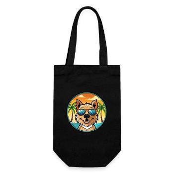 Lucas Terrier Hunderasse Cartoon Sonnenbrille Strand - Geschenkbeutel für Flaschen - Schwarz - Vorne