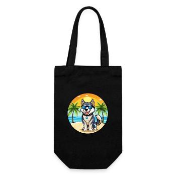 Labrador Husky Chien Race Dessin animé Lunettes de soleil Plage - Sac à bouteille - noir - Devant