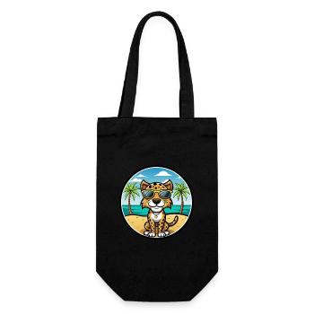 Léopard Chien Race Chien Dessin Animé Lunettes De Soleil Plage - Sac à bouteille - noir - Devant