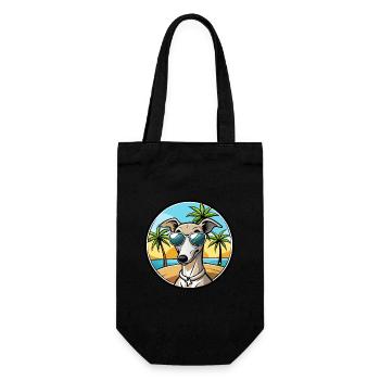 Italian Greyhound Dog Breed Cartoon Sunglass Beach - Gift Bag for Bottles - black - Front