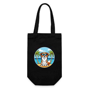 Nederlandse Kooikerhondje Race de chien Cartoon Beach - Sac à bouteille - noir - Devant