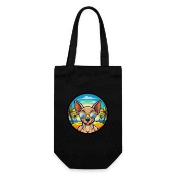 Mexican Hairless Dog Breed Cartoon Sunglass Beach - Gift Bag for Bottles - black - Front