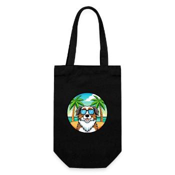 Landseer Chien Race Dessin Animé Lunettes de Soleil Plage - Sac à bouteille - noir - Devant
