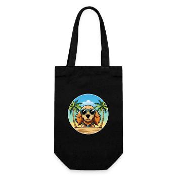 Norfolk Spaniel Hunderasse Cartoon Sonnenbrille Strand - Geschenkbeutel für Flaschen - Schwarz - Vorne