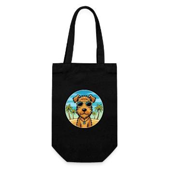 Lakeland Terrier Hunderasse Cartoon Sonnenbrille Strand - Geschenkbeutel für Flaschen - Schwarz - Vorne