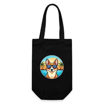 Norwegian Lundehund Dog Breed Cartoon Sunglasses - Gift Bag for Bottles - black - Front