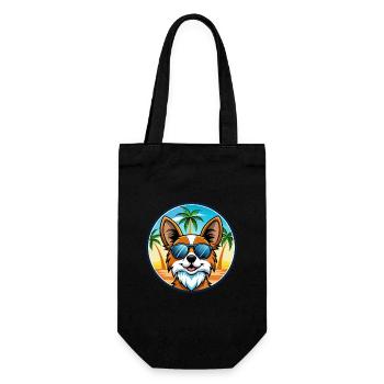 Papillon Chien Race Dessin Animé Lunettes de Soleil Plage - Sac à bouteille - noir - Devant