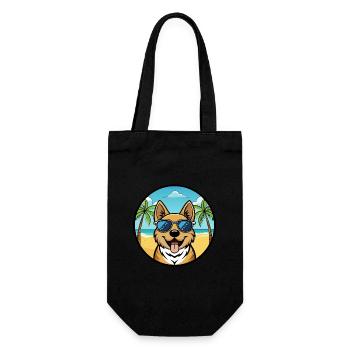 Plage de dessin animé de race de chien Ovcharka de Russie du Sud - Sac à bouteille - noir - Devant