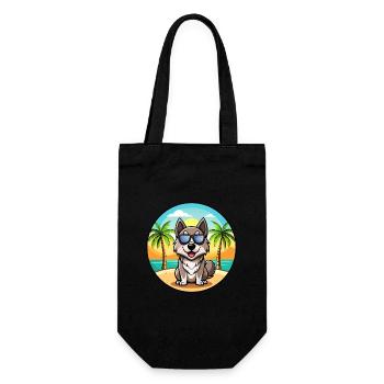 Norwegian Elkhound Dog Breed Cartoon Sunglasses - Gift Bag for Bottles - black - Front