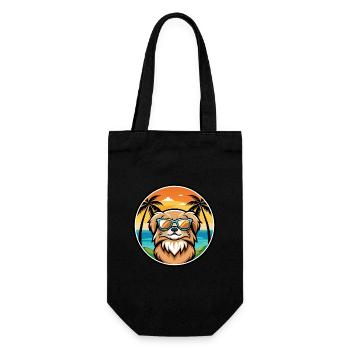 Lunettes de soleil de dessin animé de race de chien pékinois plage - Sac à bouteille - noir - Devant