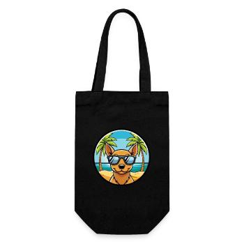 Peruvian Hairless Dog Breed Cartoon Sunglass Beach - Gift Bag for Bottles - black - Front