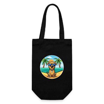 Chien de chasse serbe race dessin animé lunettes de soleil plage - Sac à bouteille - noir - Devant