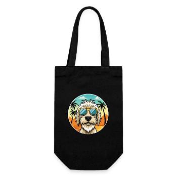 Spinone Italiano Hunderasse Cartoon Sonnenbrille Strand - Geschenkbeutel für Flaschen - Schwarz - Vorne