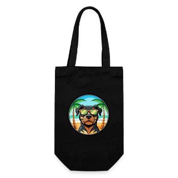 Rottweiler Chien Race Dessin Animé Lunettes De Soleil Plage - Sac à bouteille - noir - Devant