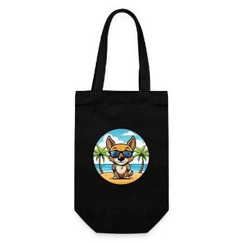 St Miguel Cattle Dog Rasse Cartoon Sonnenbrille Strand - Geschenkbeutel für Flaschen - Schwarz - Vorne