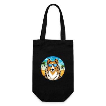 Rough Collie Dog Breed Cartoon Sunglasses Beach - Gift Bag for Bottles - black - Front
