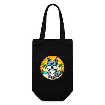 Saarloos Wolfdog Rasse Cartoon Sonnenbrille Strand - Geschenkbeutel für Flaschen - Schwarz - Vorne