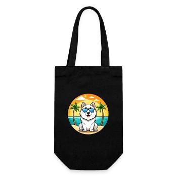 Samoyed Dog Breed Cartoon Sunglasses Beach - Gift Bag for Bottles - black - Front