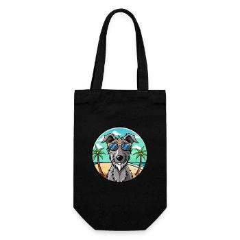 Scottish Deerhound Dog Breed Cartoon Sunglasses - Gift Bag for Bottles - black - Front