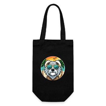 Tibetan Terrier Dog Breed Cartoon Sunglasses Beach - Gift Bag for Bottles - black - Front