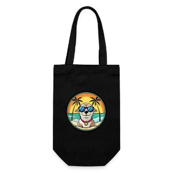 Seskar phoque chien race dessin animé lunettes de soleil plage - Sac à bouteille - noir - Devant