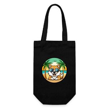 Spitz Chien Race Dessin Animé Lunettes De Soleil Plage - Sac à bouteille - noir - Devant