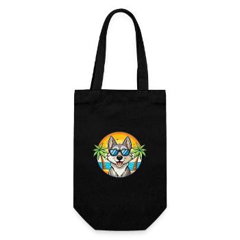 Chien d’élan suédois race dessin animé lunettes de soleil plage - Sac à bouteille - noir - Devant