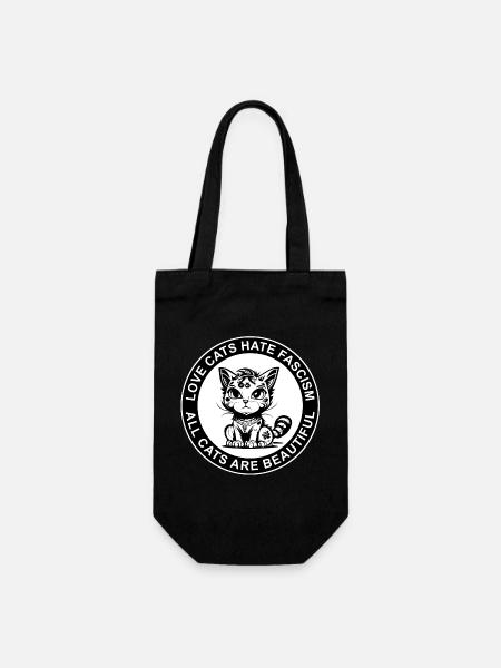 LES CHATS D’AMOUR DÉTESTENT LE FASCISME - TOUS LES CHATS SONT BEAUX - Sac à bouteille - noir