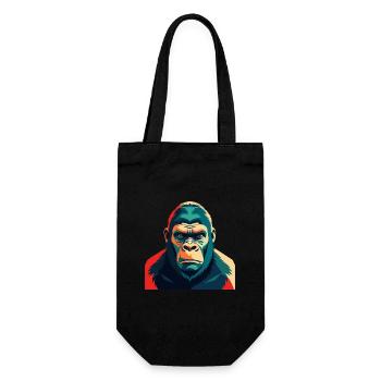 Gorilla Cartoon Figur Buntes Haustier Tier - Geschenkbeutel für Flaschen - Schwarz - Vorne