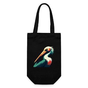Pélican Dessin animé Personnage Animal de compagnie coloré - Sac à bouteille - noir - Devant