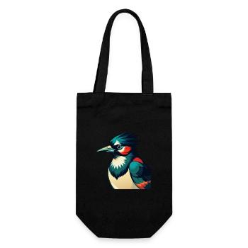 Blauhäher Zeichentrickfigur Buntes Haustier Tier - Geschenkbeutel für Flaschen - Schwarz - Vorne