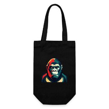 Gorilla Cartoon Figur Buntes Haustier Tier - Geschenkbeutel für Flaschen - Schwarz - Vorne