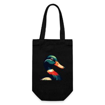 Ente Cartoon Figur Buntes Haustier Tier - Geschenkbeutel für Flaschen - Schwarz - Vorne