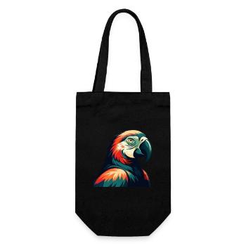 Perroquet Dessin Animé Personnage Animal Coloré Animal De Compagnie - Sac à bouteille - noir - Devant