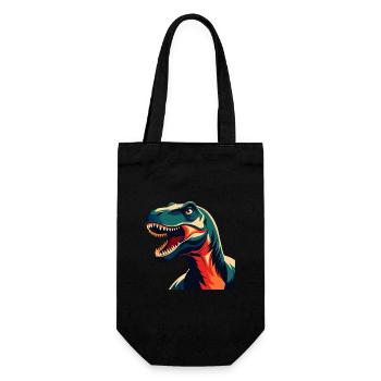 Dinosaurier Cartoon Figur Buntes Haustier Tier - Geschenkbeutel für Flaschen - Schwarz - Vorne