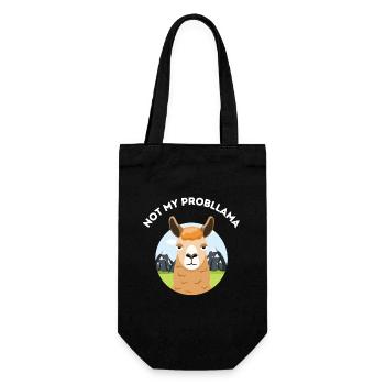 Not my probllama - Mürrisches Lama - Geschenkbeutel für Flaschen - Schwarz - Vorne