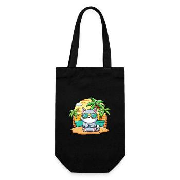 Cat Funny Cartoon Summer Beach Sunglasses - Gift Bag for Bottles - black - Front