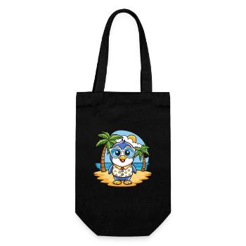 Pingouin Drôle Dessin Animé Lunettes De Soleil De Plage D’été - Sac à bouteille - noir - Devant